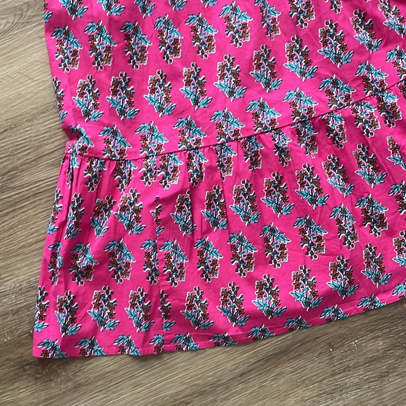 J. Crew Factory Pink Ruffled Tiered Sundress with Puff Sleeves - Picture 3 of 5